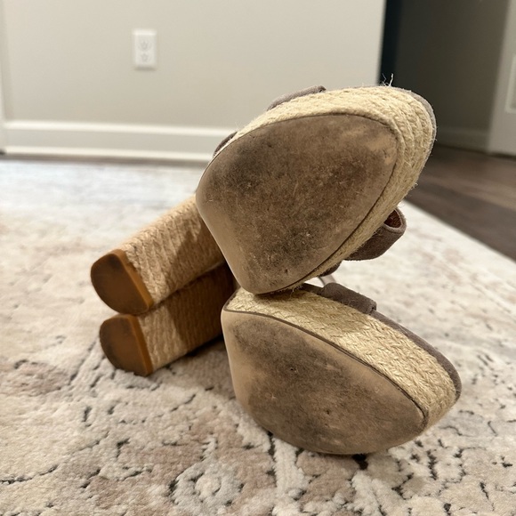 Raye Womens Harlow Olive Suede Block Heel Espadrille Size 8.5, GOOD condition - Picture 6 of 6